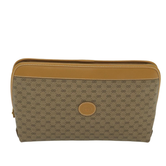 GUCCI Micro GG Supreme Clutch Bag PVC Leather Beige 014 58 0198 Auth th4358 - Picture 13 of 16